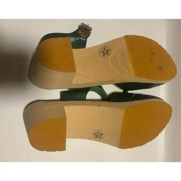 Stylish Green Leather Mules by Lotta From Stockholm - Picture 7 of 9